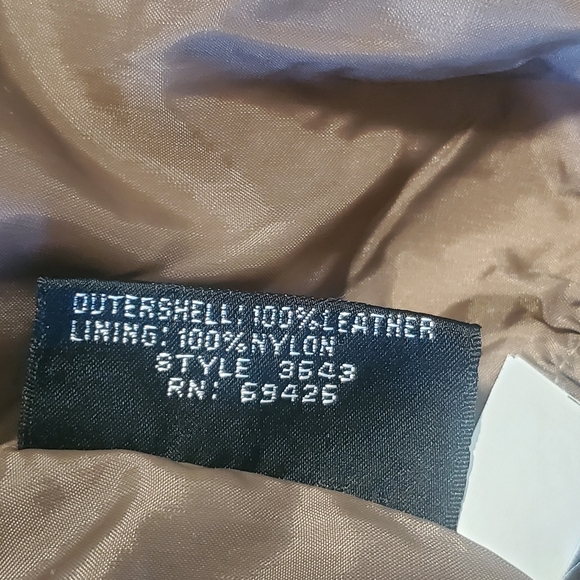 90's Brown& Printed Cropped Leather Jacket - Picture 9 of 10